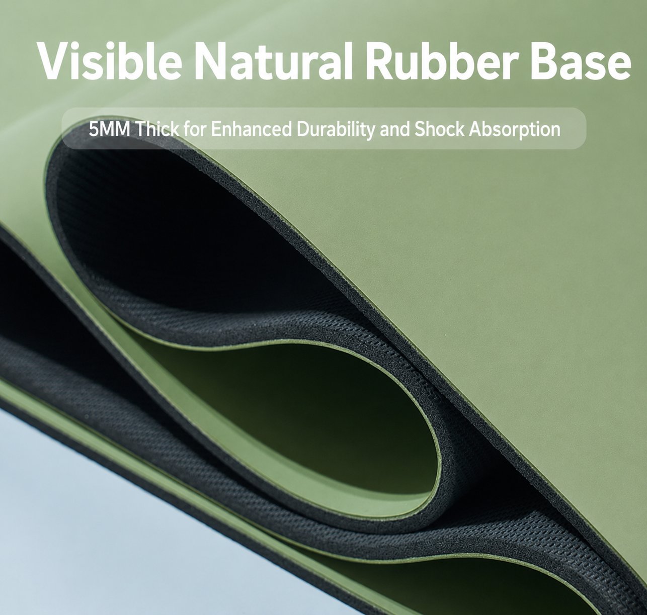 Visible natural rubber base, 5mm thick